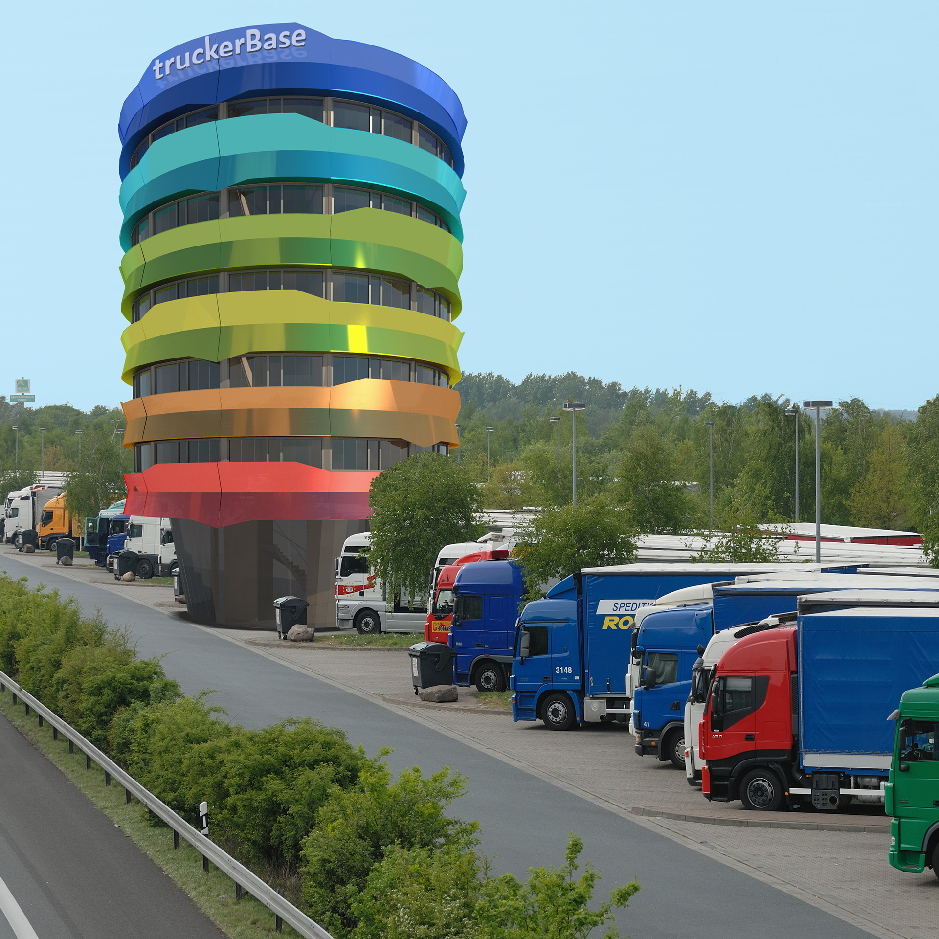 strohecker&partne-architekten-truckerbase-Turm-auf-Raststätte